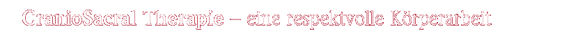 craniosacraltherapie, eine respektvolle körperarbeit